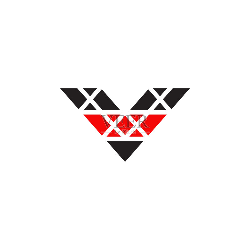V字母标志设计模板图标素材