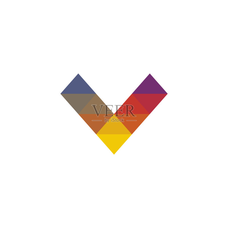 V字母标志设计模板图标素材