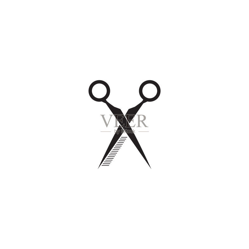 剪刀图标Logo设计模板图标素材