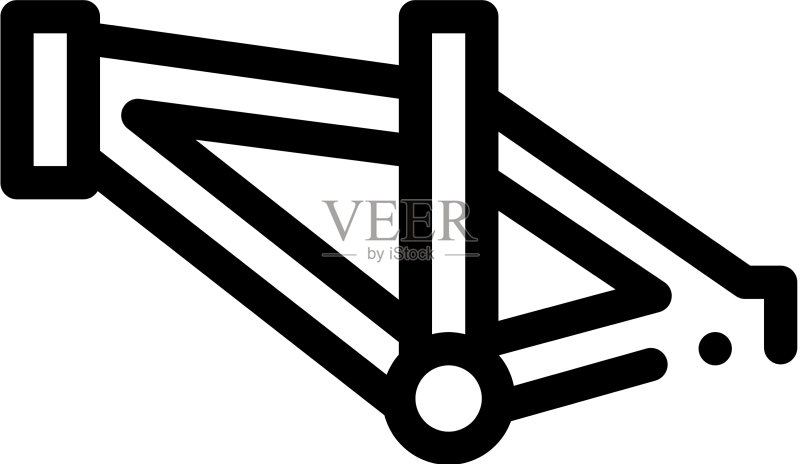 自行车车架轮廓图标图标素材