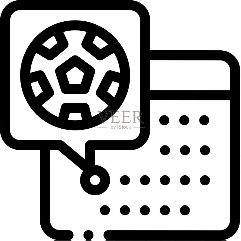 足球比赛日期轮廓图标素材