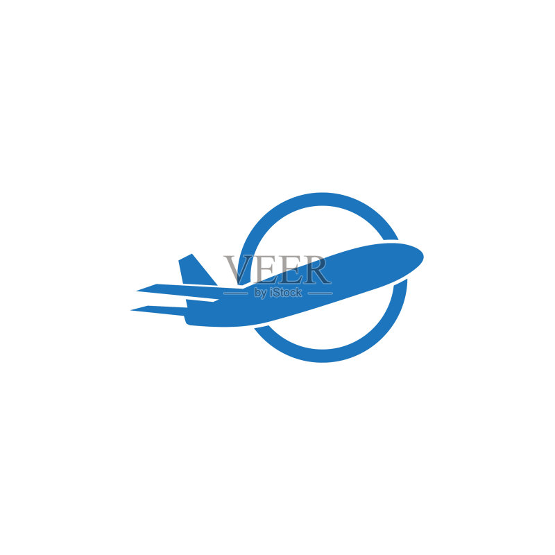 带有飞机元素的旅行公司Logo设计模板图标素材