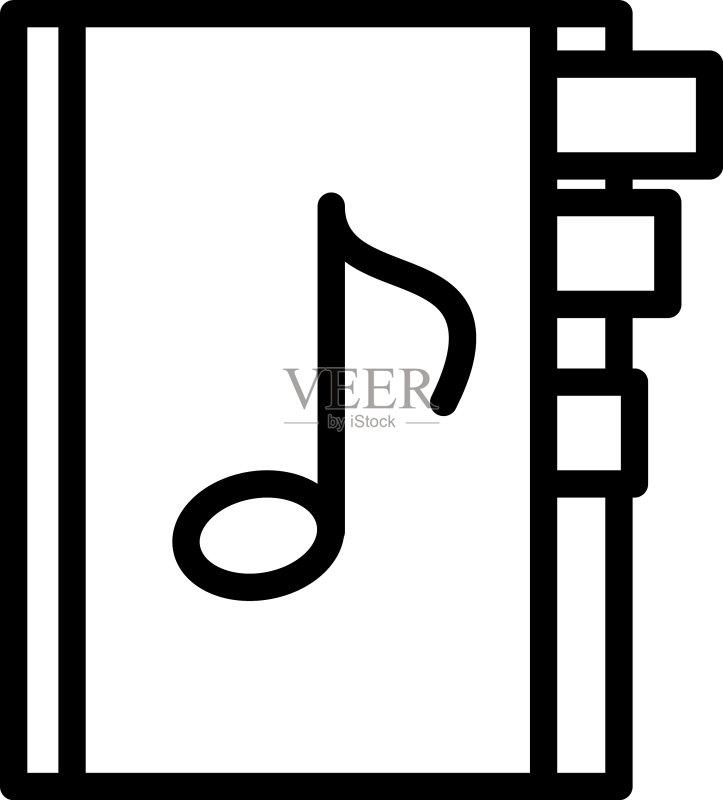 音乐书签声音线性图标图标素材