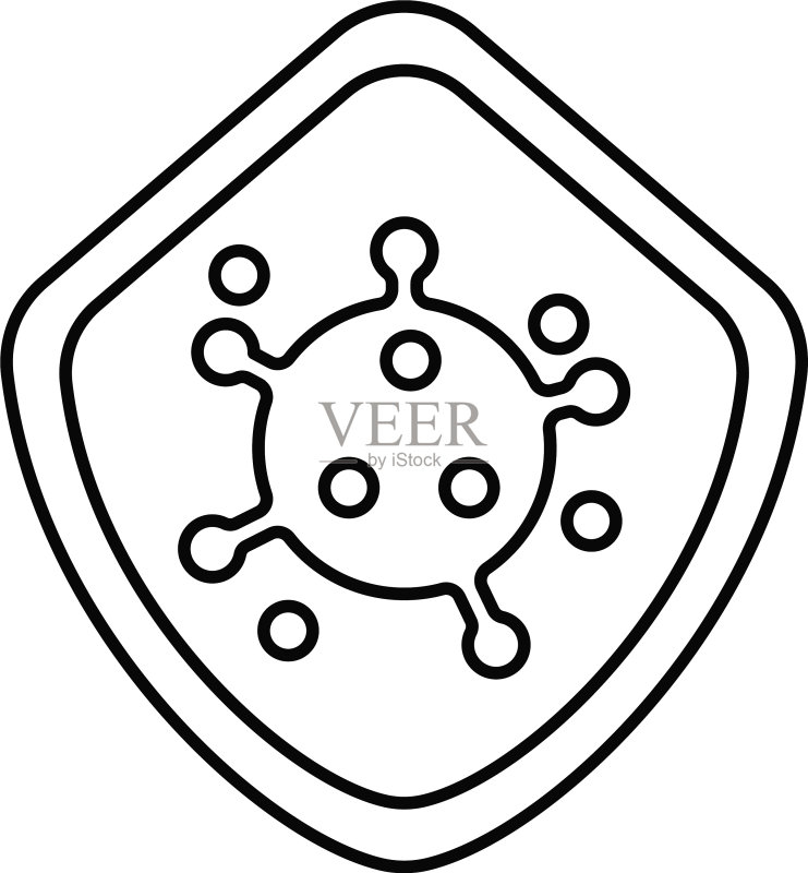 病毒粒子线性风格图标图标素材