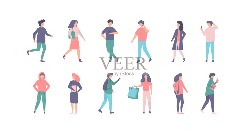 休闲服装人物合集图标素材