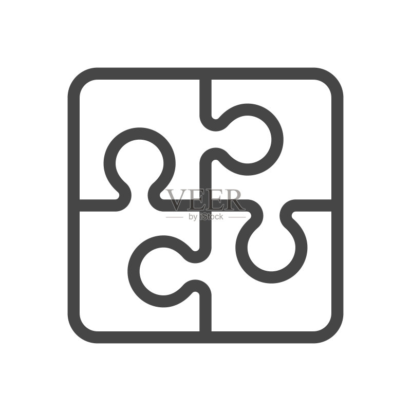 白色背景上的拼图图标矢量图图标素材
