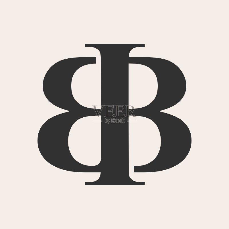 BB双字母标志时尚复古矢量图标插图图标素材