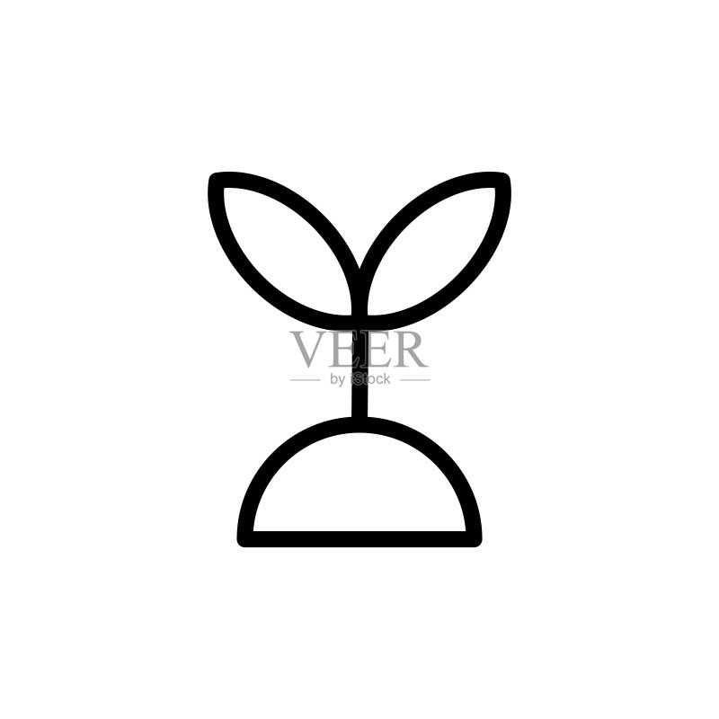嫩芽图标模板矢量图图标素材