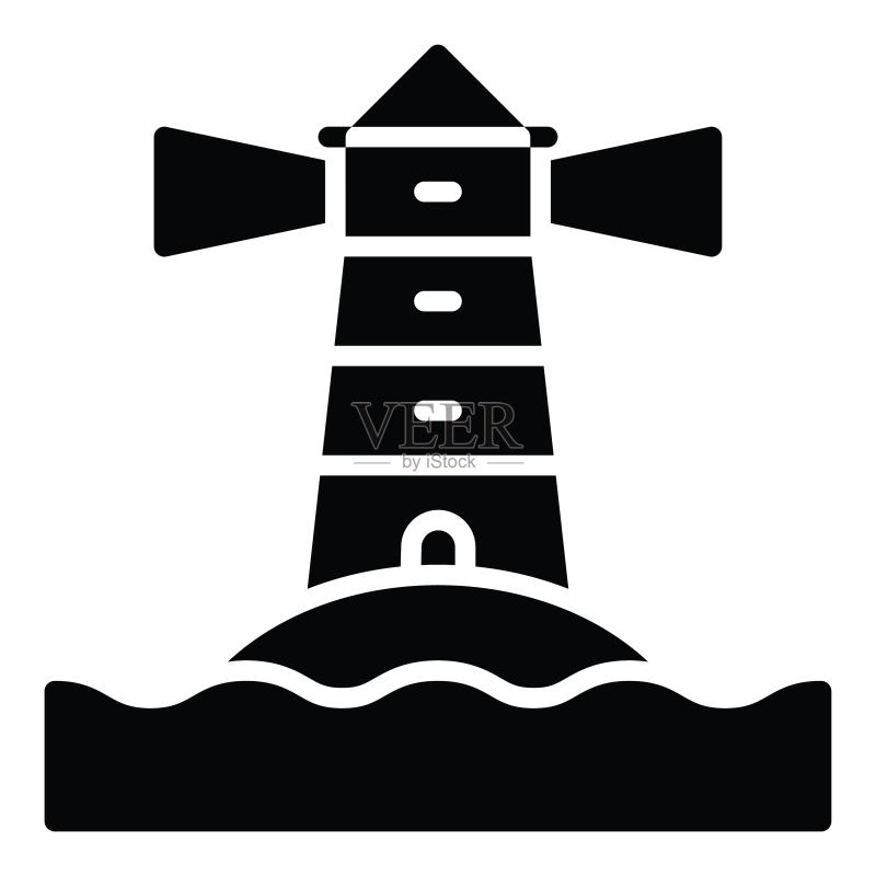 灯塔或塔图标,夏季促销相关矢量图标素材