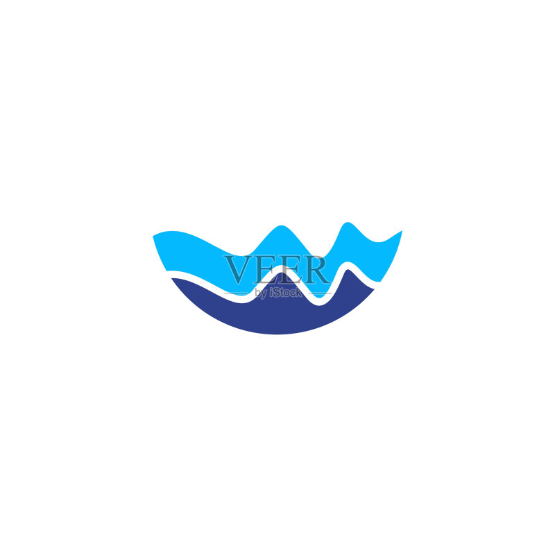 波浪图标标志设计模板图标素材
