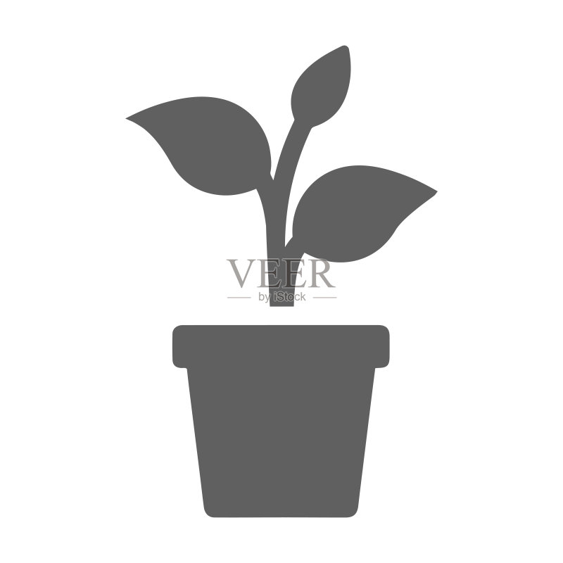 树木种植图标/灰色图标素材