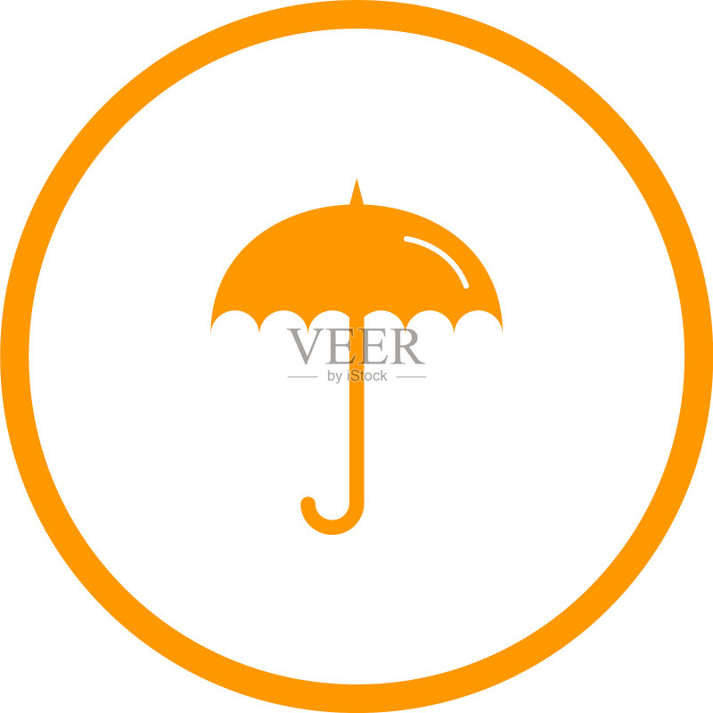 独特的雨伞字形图示图标素材