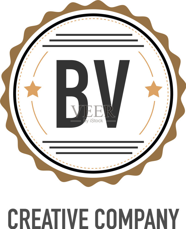 首字母BV创意设计模板图标素材