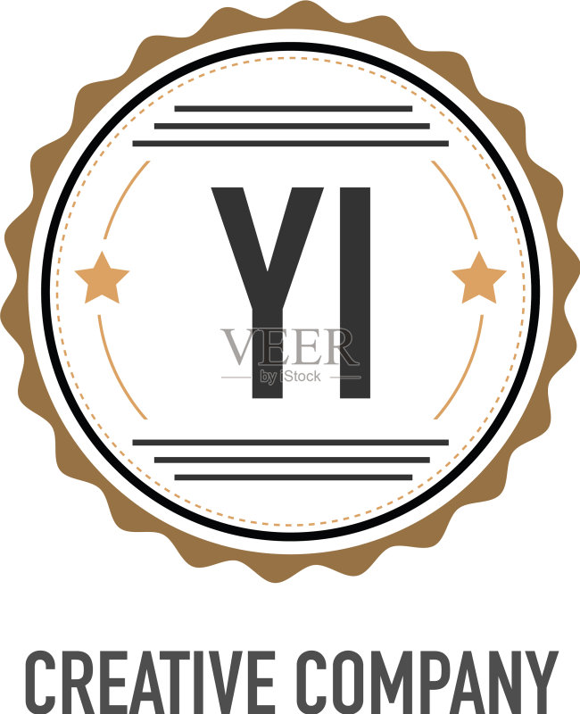 字母YI创意设计模板图标素材