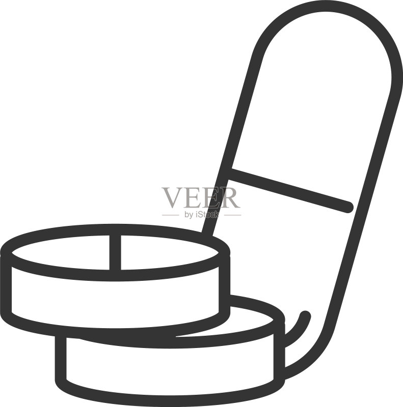新冠疫情期间的药丸和胶囊图标素材