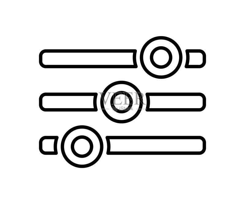 调整图标符号。调整设置logo标志。矢量图。隔离在白色背景上图标素材
