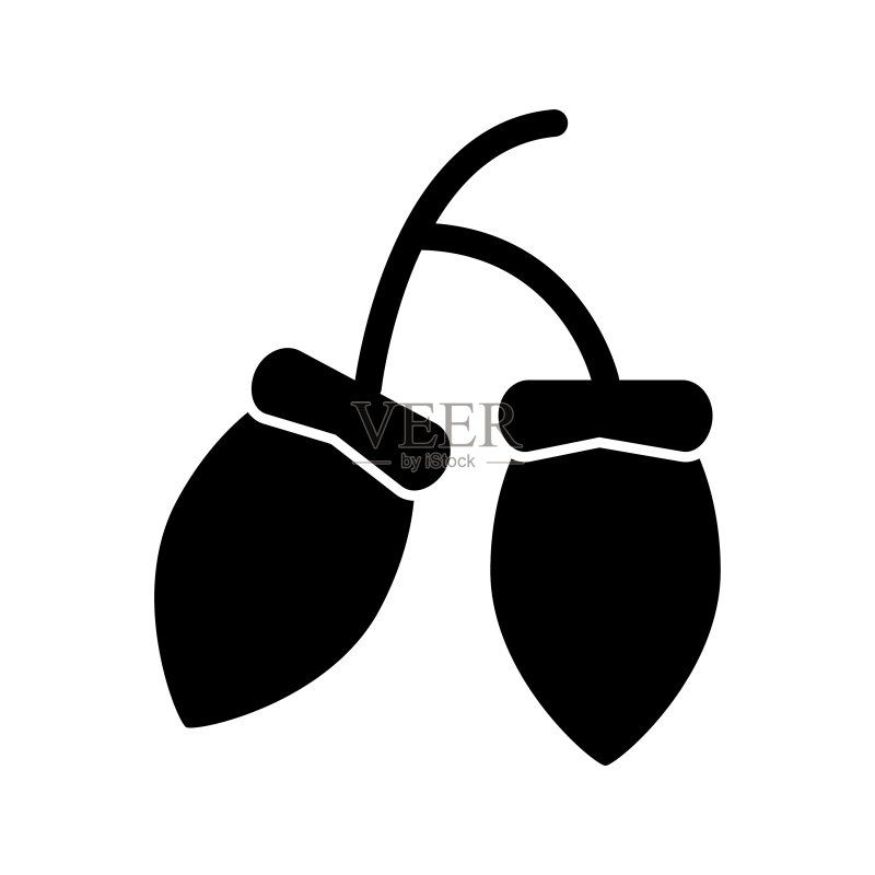 独特的橡子字形图标图标素材