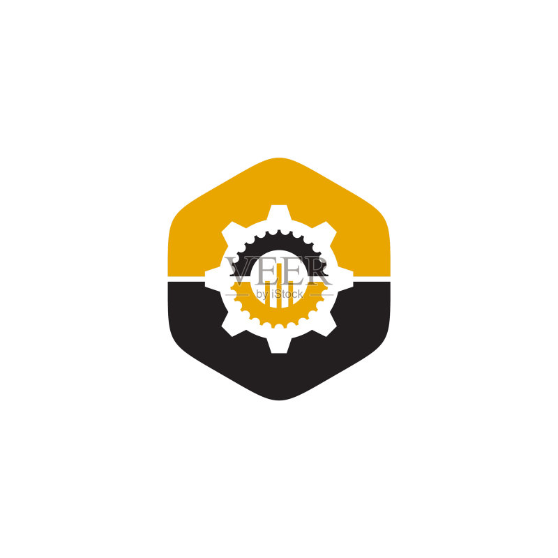 使用齿轮的工业公司logo设计图标素材