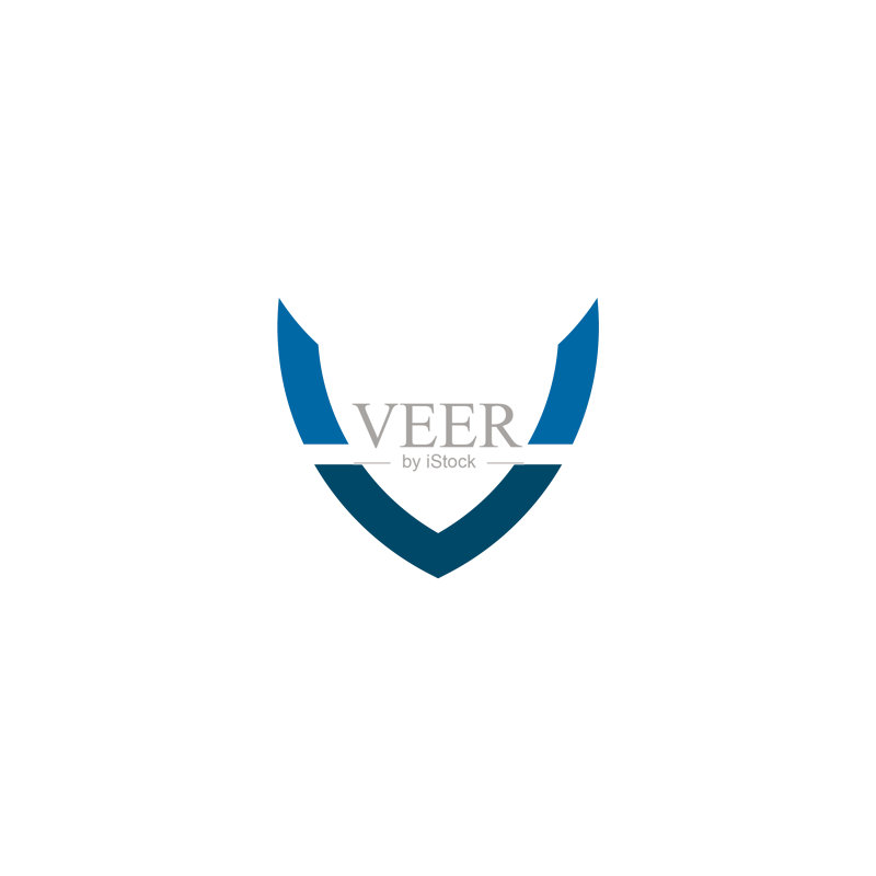 V 字母首字母图标标志设计模板图标素材