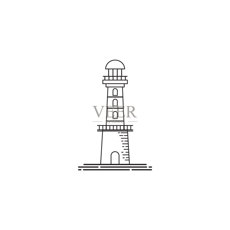 灯塔建筑监控图标标志设计图标素材