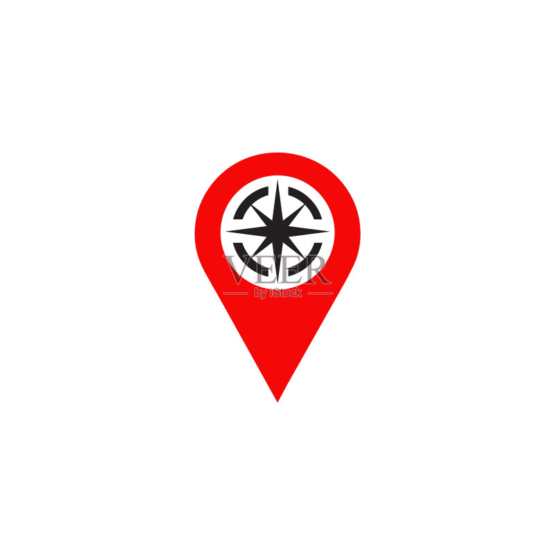 图钉定位图标Logo设计模板图标素材