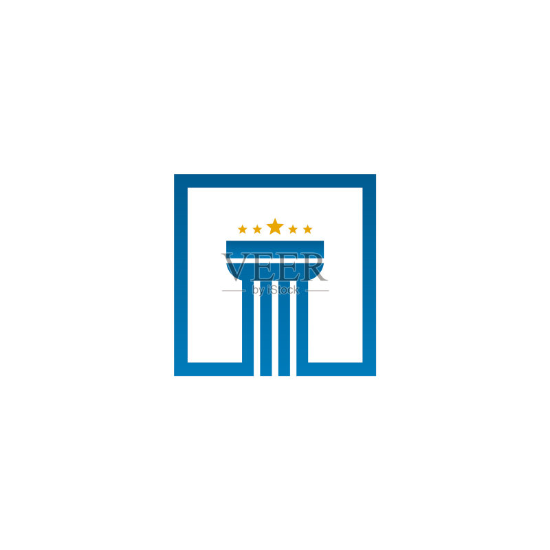 混凝土柱子图标Logo设计模板图标素材