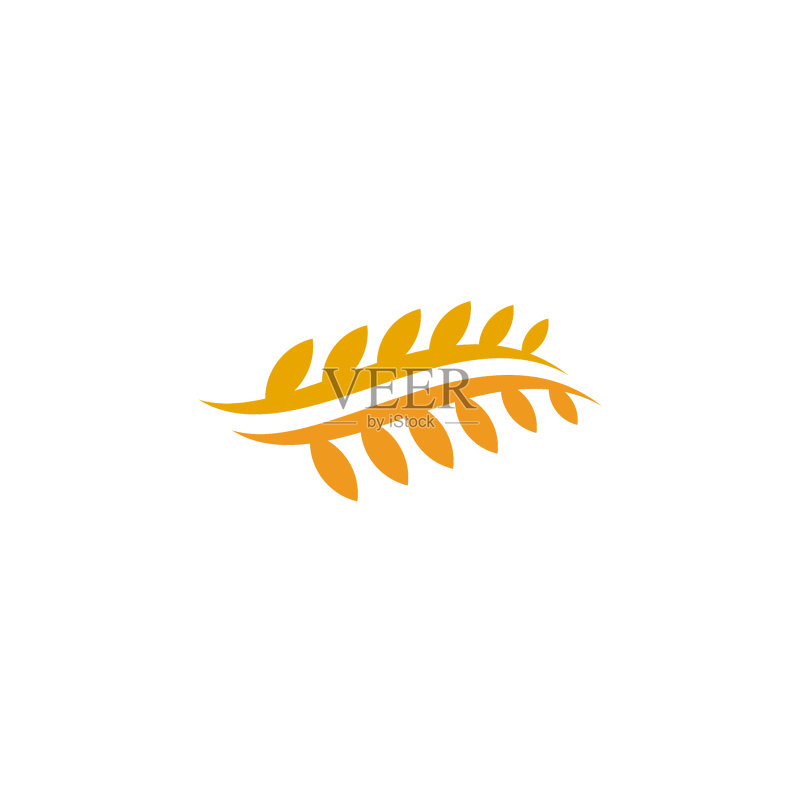 农业小麦叶子图标Logo设计模板图标素材