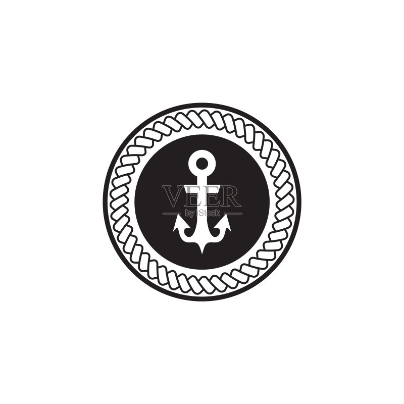 船锚logo图标设计模板图标素材