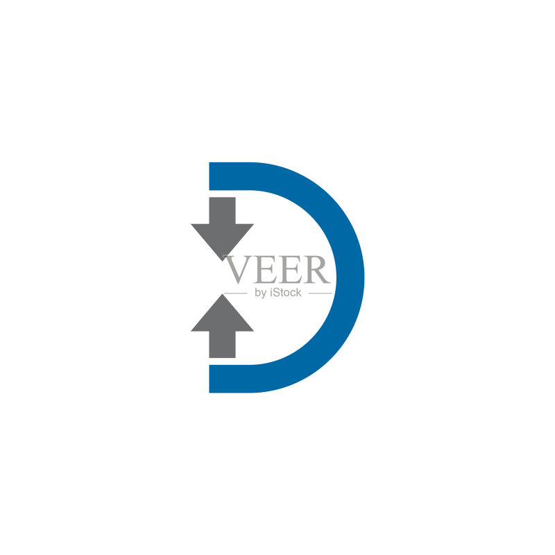 D字母首字母Logo设计模板图标素材