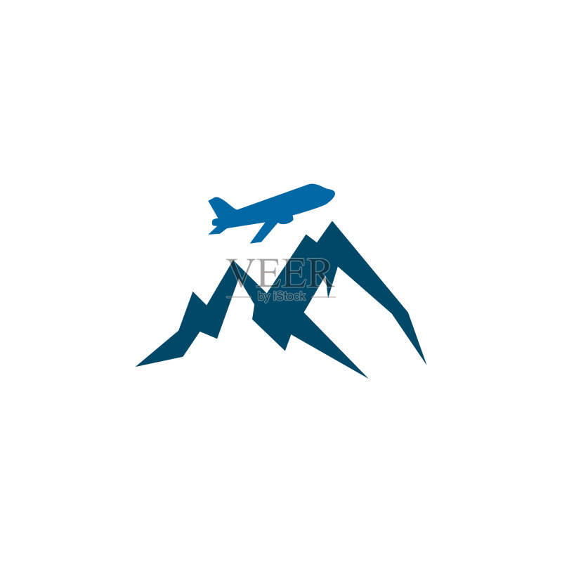 带有飞机图标的旅行公司Logo设计图标素材