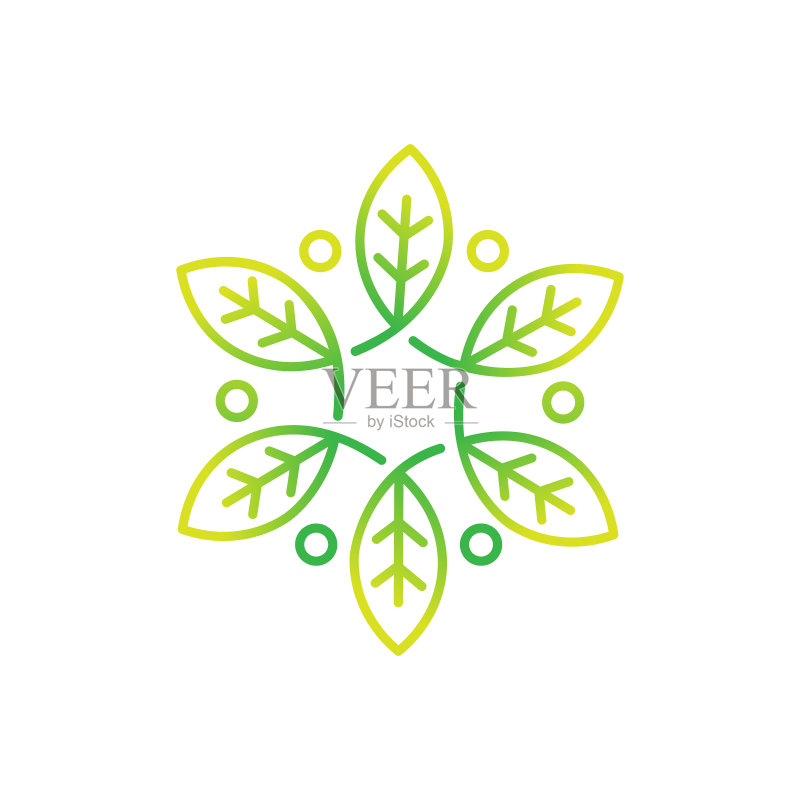 叶子Logo设计矢量插画:用于自然、农业和农场业务的创意抽象叶子标志、图标和符号图标素材