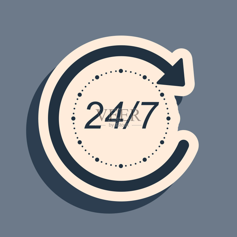 全天候24小时营业图标图标素材