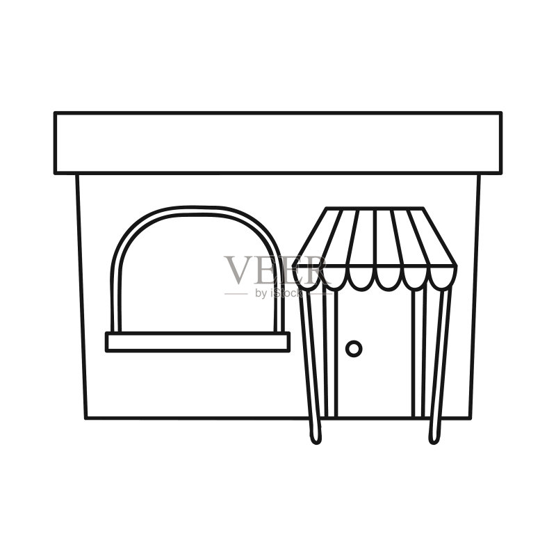 孤立的书店和现代图标集图标素材