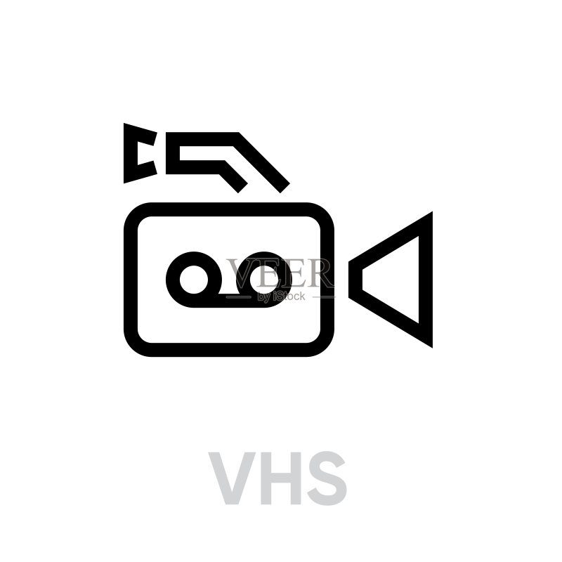 VHS线条图标:可编辑的矢量轮廓图标素材