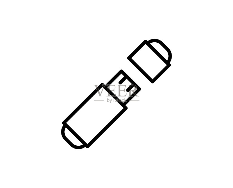 USB闪存盘线性图标图标素材