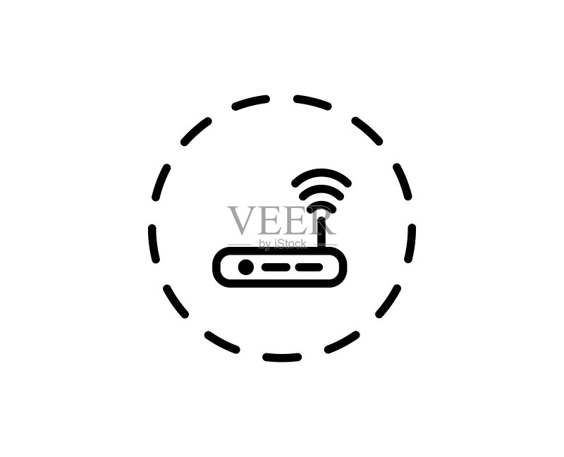 Wifi路由器线性图标图标素材