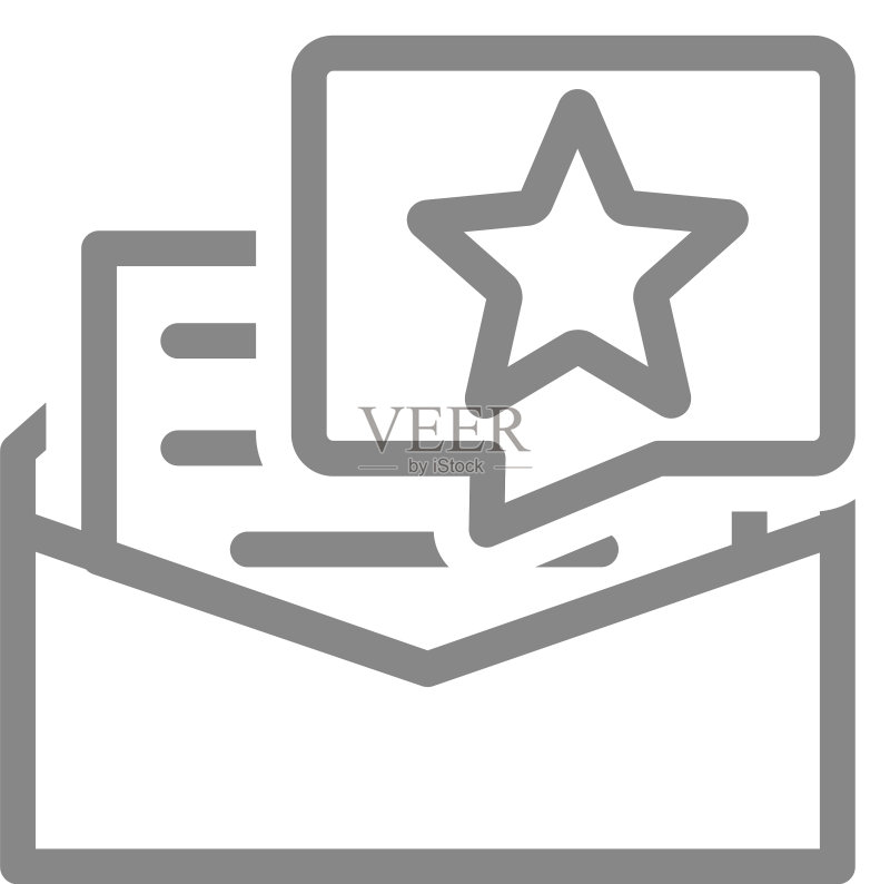 语音气泡星星字母线性图标图标素材