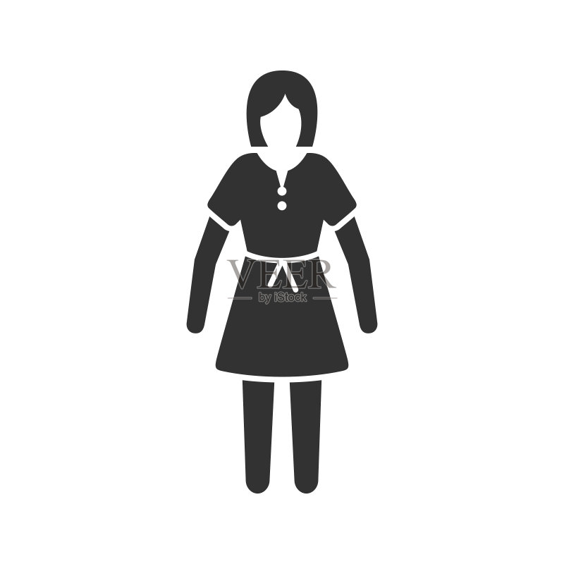 穿着连衣裙的女人矢量图标图标素材