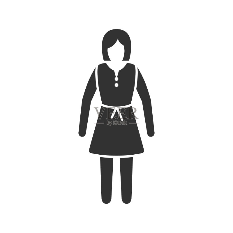 穿着时尚连衣裙的女人矢量图标图标素材