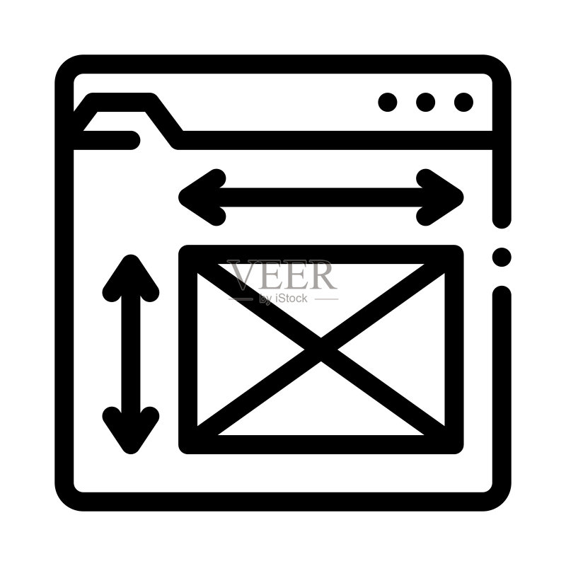 前端网页设计尺寸轮廓图标矢量图图标素材