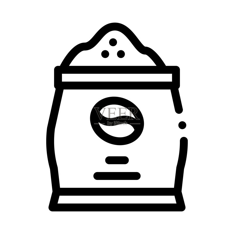 咖啡生产袋图标矢量轮廓图图标素材