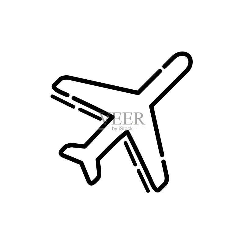 具有潮流设计的飞机图标图标素材
