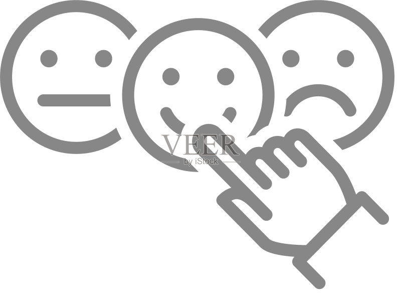 手选择快乐和悲伤的评分图标素材