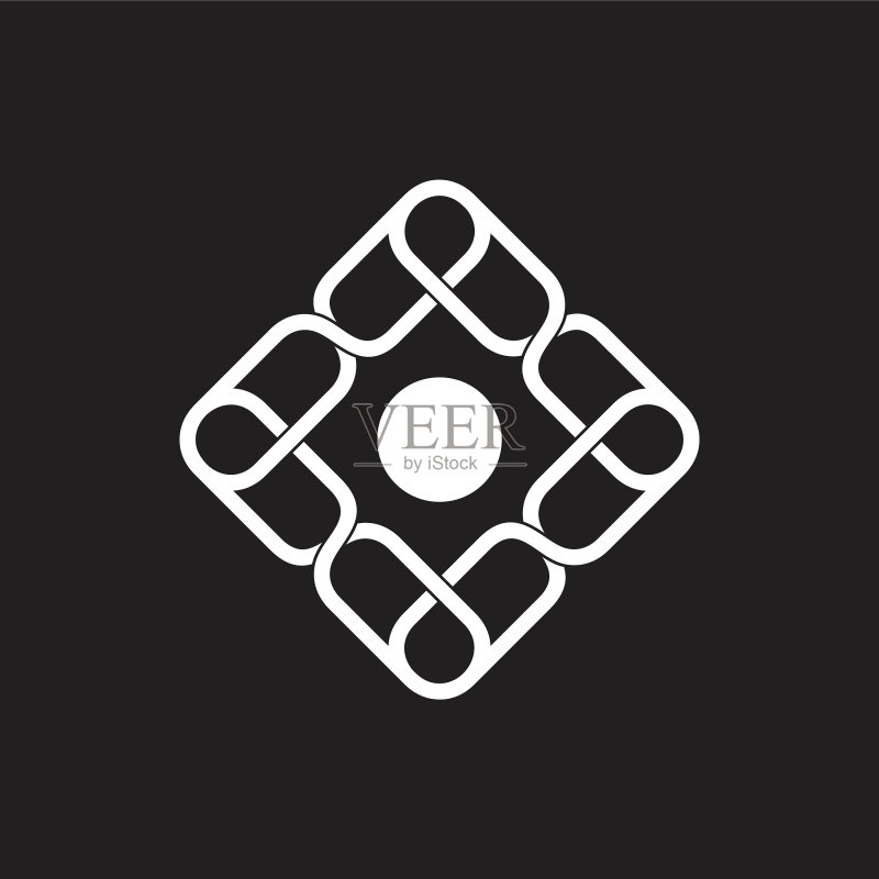 方形链条logo图标素材