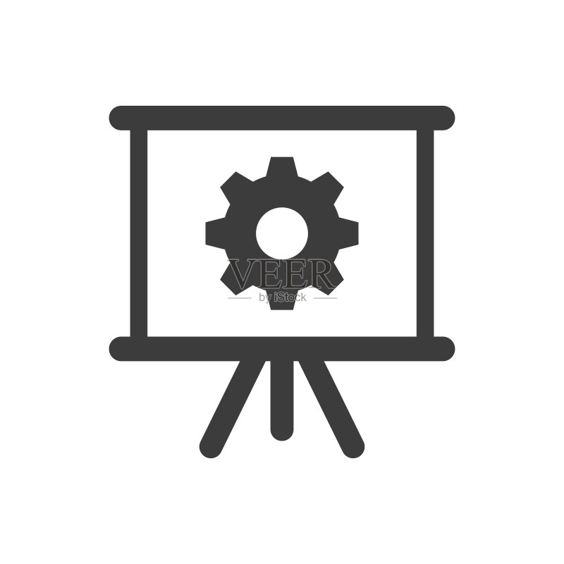 齿轮和演示板矢量图标图标素材