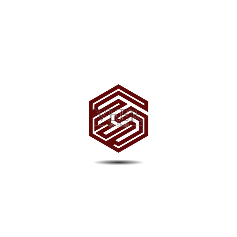 字母GE六边形标志设计图标素材