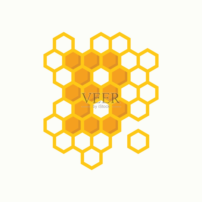 B字母蜂巢蜜蜂图标素材