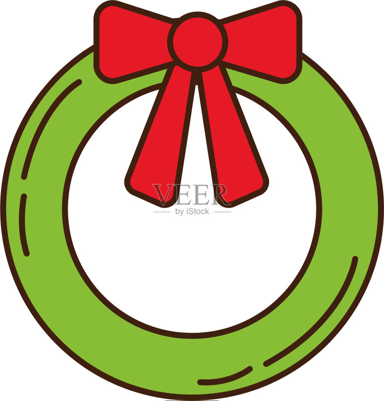 圣诞快乐花环皇冠图标图标素材
