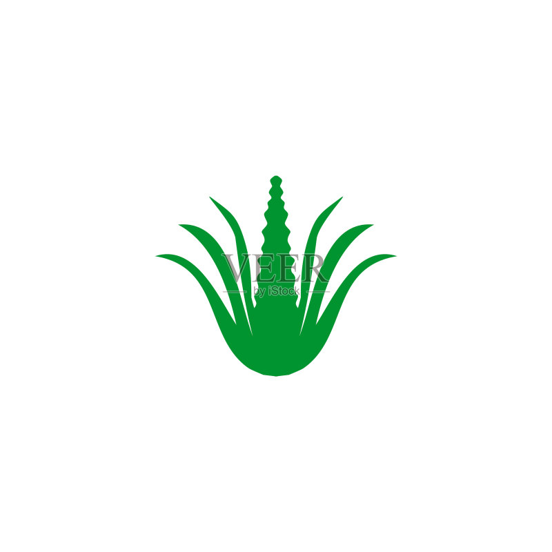 芦荟植物标志图标设计模板图标素材