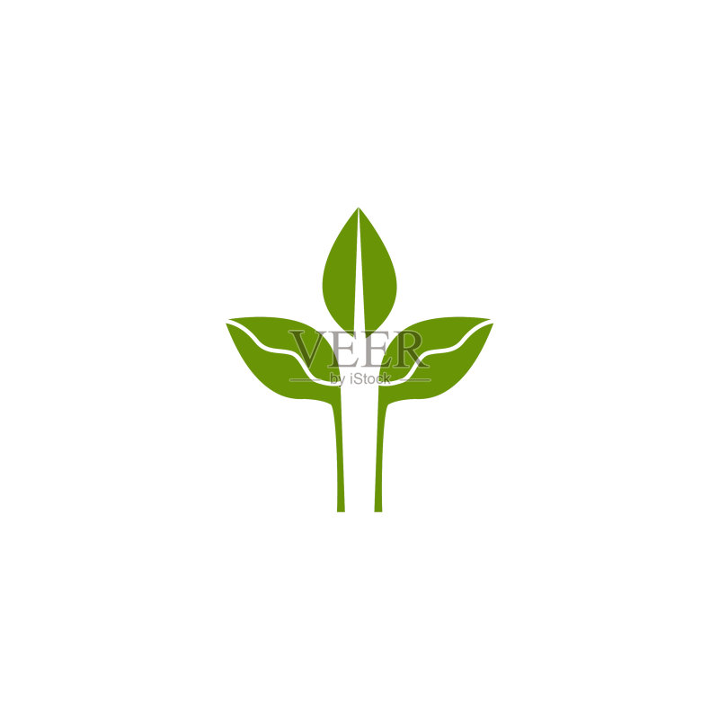 叶子图标logo设计模板图标素材